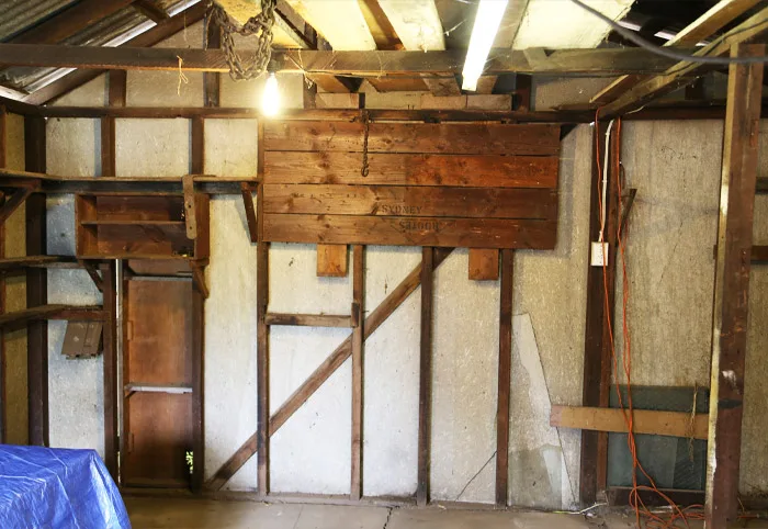 Internal wall sheeting in a shed